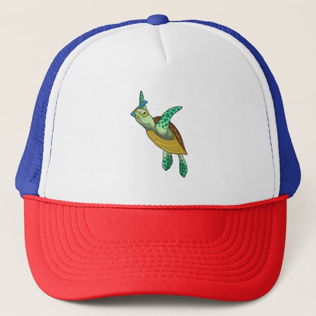 Casquette Tortue à la plongée avec tuba (Devant)