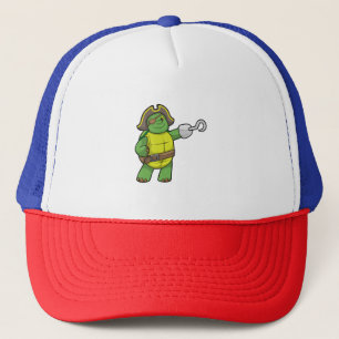 Casquette Tortue en pirate avec patchs main et oeil