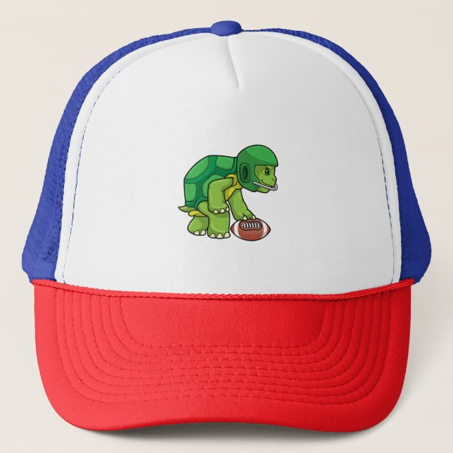 Casquette Tortue en sport avec football et casque (Devant)