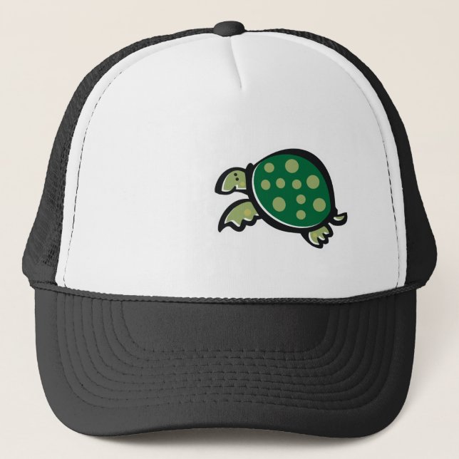 Casquette Tortue mignonne ; Cool (Devant)