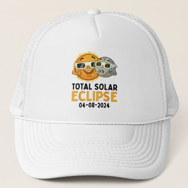 Casquette Total Solaire Eclipse 2024 Lunettes Funny Sun Moon (Devant)