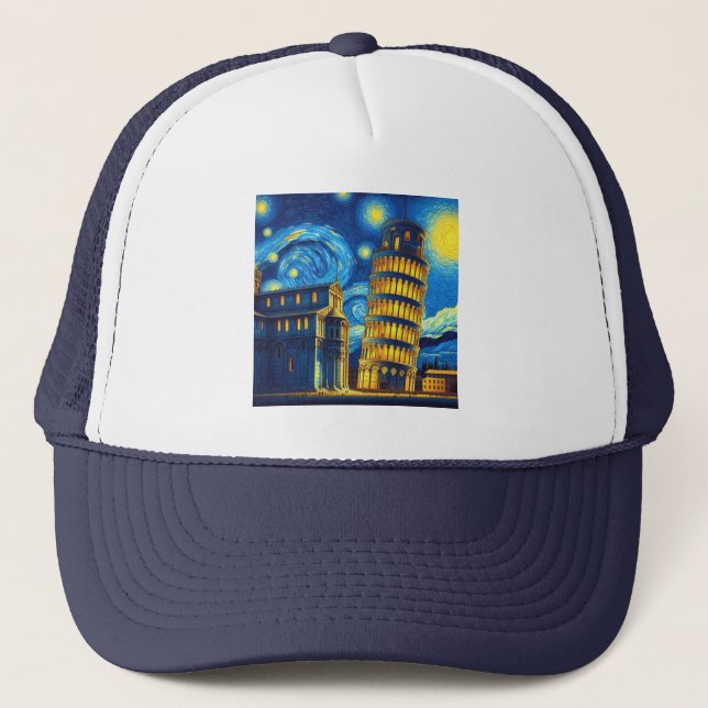 Casquette Tour Starry Night Leaning De Pise Italie (Devant)