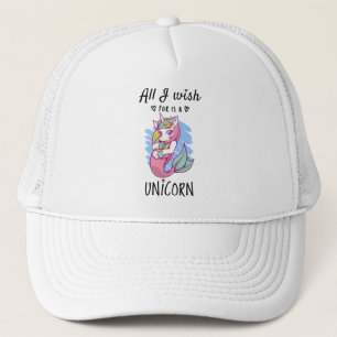 Casquette Tout ce que je souhaite est une licorne