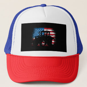 Casquette Tractor USA Drapeau design pour Patriotic Farmer