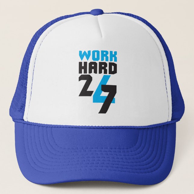 Casquette Travail dur 24/7 - Motivationnel (Devant)