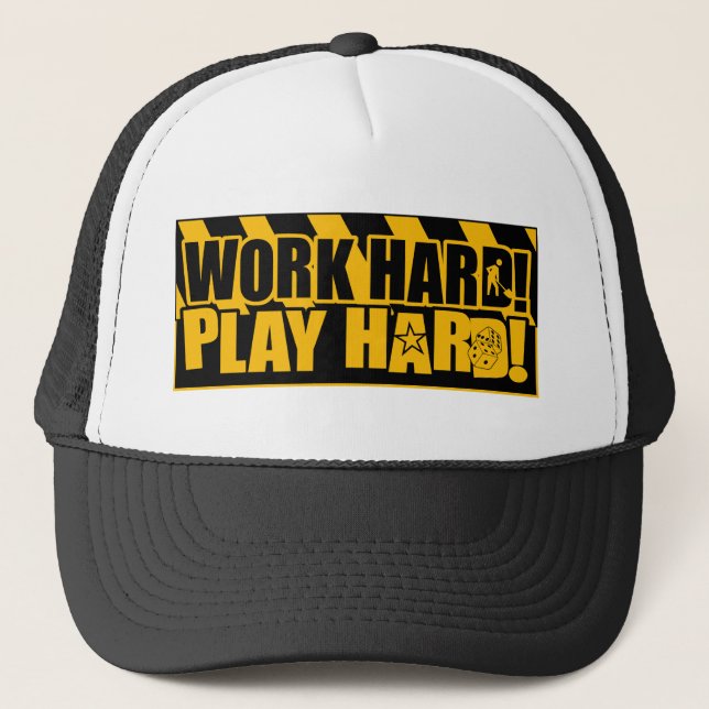 Casquette Travailler dur ! Jeu dur ! (Devant)