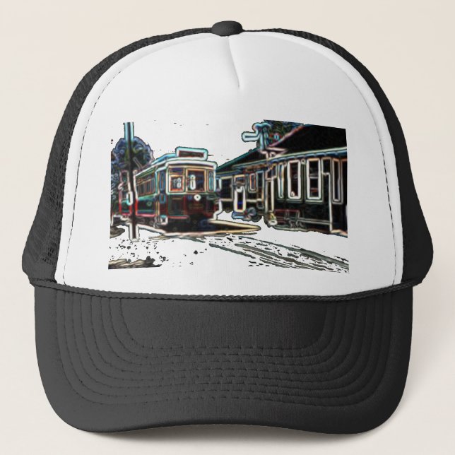 Casquette TRC Neon trcar à sten Black Trucker Hat (Devant)