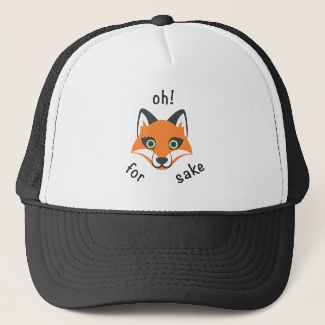Casquette Trendy Oh ! Pour Fox Sake phrase Emoji Cartoon (Devant)