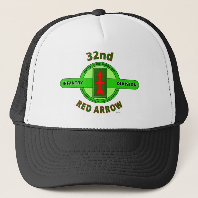 Casquette trente-deuxième DIVISION d'INFANTERIE "FLÈCHE (Devant)