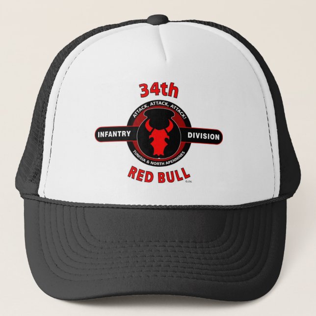 Casquette trente-quatrième DIVISION d'INFANTERIE" RED BULL " (Devant)