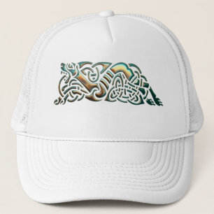 Casquette Tribal Celtique Turquoise & Or