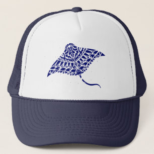 Casquette Tribal Manta Ray Cool Bleu Blanc
