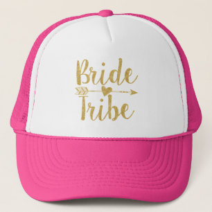 Casquette Tribe de mariée Parties scintillant d'or-Print
