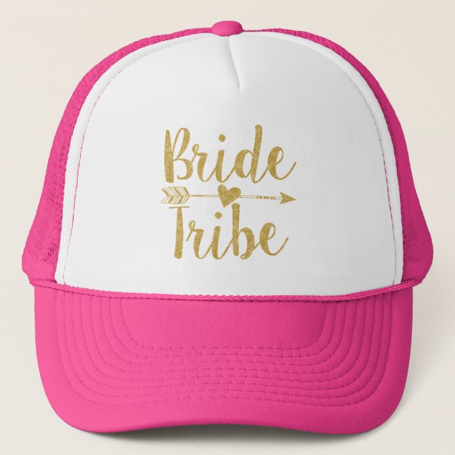 Casquette Tribe de mariée|Parties scintillant d'or-Print (Devant)