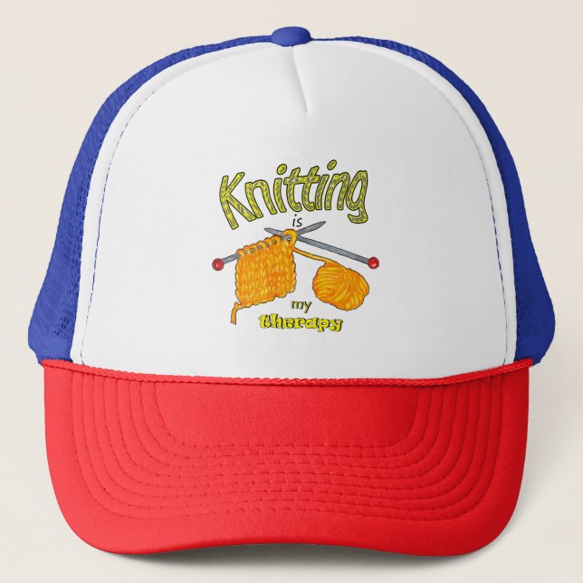Casquette Tricot est My Therapy, amoureux du Tricot (Devant)