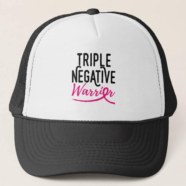 Casquette Triple Guerrier Négatif Sensibilisation au cancer  (Devant)