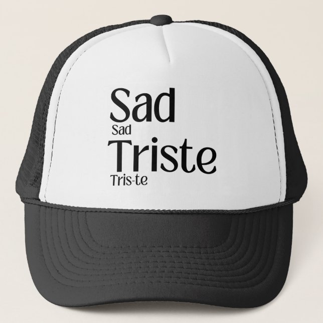 Casquette Triste éducation apprendre Vocabulaire carte de po (Devant)