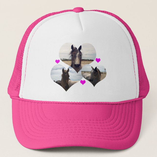 Casquette Trois Chevaux Speckés Dans Les Coeurs Amoureux, Ro (Devant)