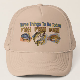 CASQUETTE TROIS CHOSES À FAIRE AUJOURD'HUI PÊCHENT DES