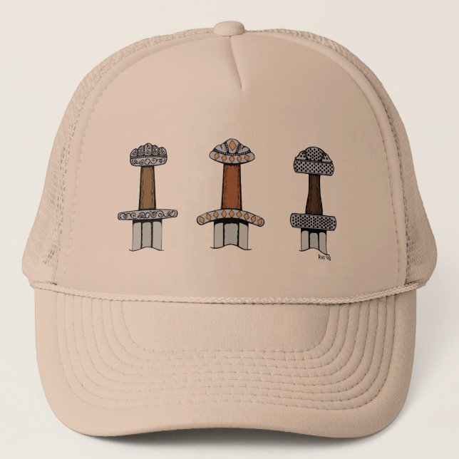 Casquette Trois Hillets d'épée viking (Devant)