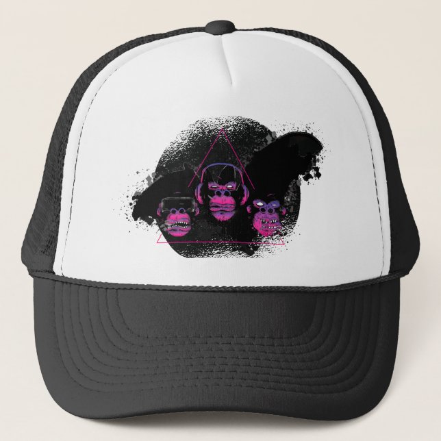 Casquette Trois Monkeys Video Gaming Design (Devant)