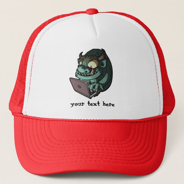 Casquette Troll Internet Sur Ordinateur Portable Trolling Le (Devant)