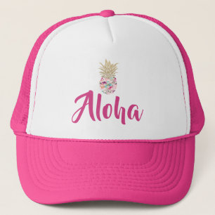 Casquette tropical de camionneur de rose et