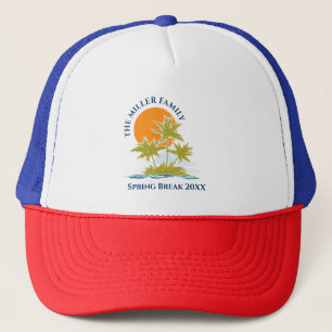 Casquette Tropical Palm Tree Beach Trip Sunset Cute Custom