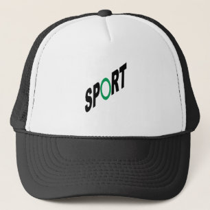 Casquette Trucker blanc noir SPORT Hat