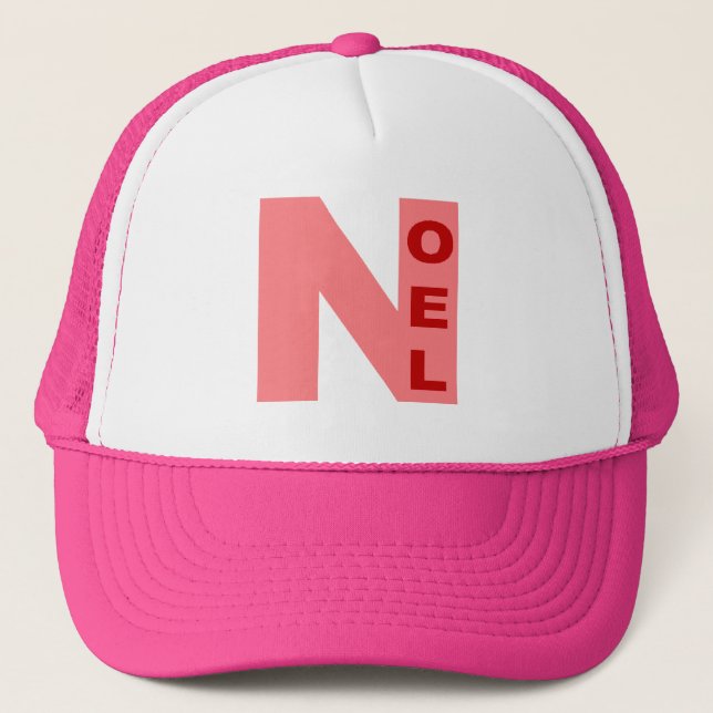 Casquette Trucker blanc/rose  NOEL Hat (Front)