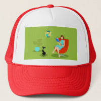 Trucker Hat pour femme de lecture rétro