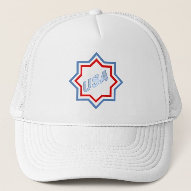Casquette Trucker Hat  white   DESIGN USA (Devant)