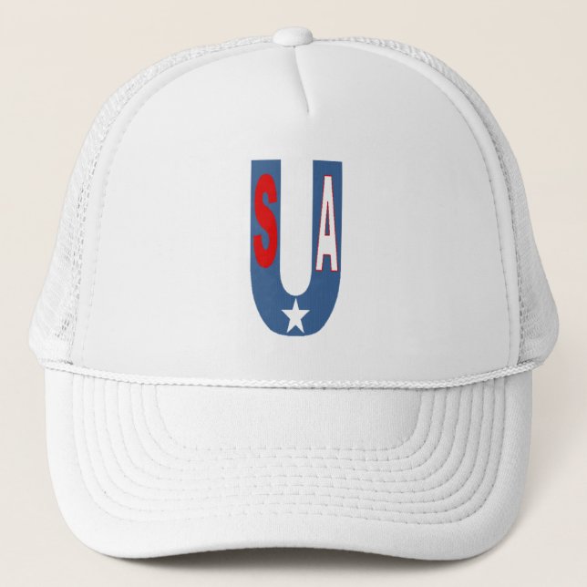 Casquette Trucker Hat  white  USA (Devant)
