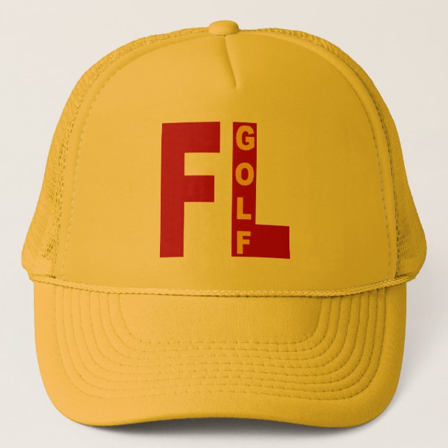 Casquette trucker jaune FLORIDA  GOLF Hat (Front)