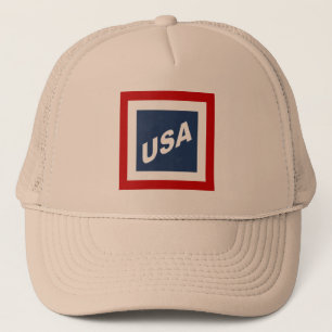 CASQUETTE TRUCKER KAKI DESIGN USA TRUCKER HAT