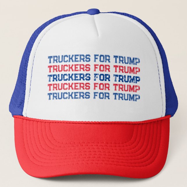 Casquette Truckers Pour Trump Patriotique Rouge Bleu Bleu (Devant)