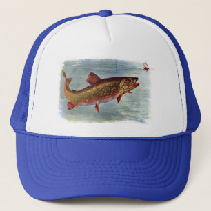Casquette Truite arc-en-ciel chassant un attrait de mouche