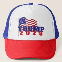 Trump 2028 avec drapeau américain