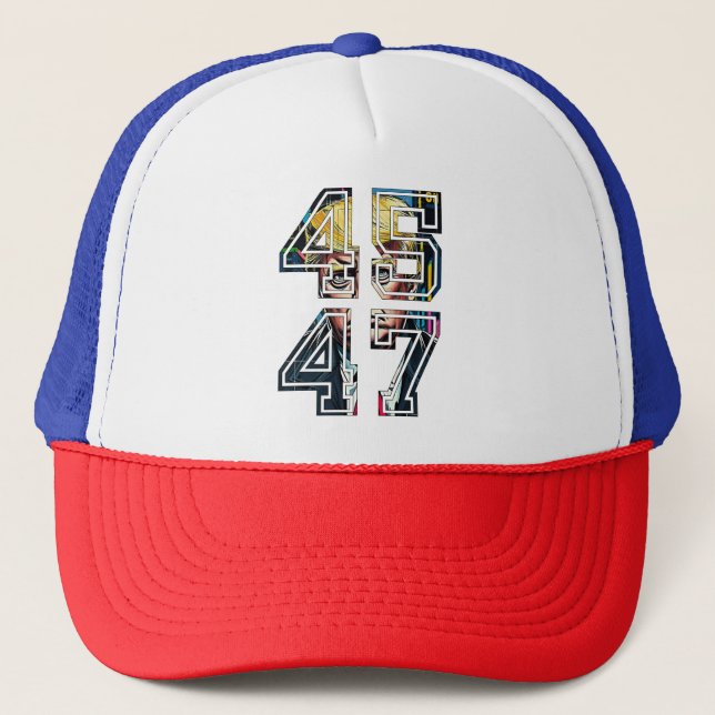 Casquette Trump 45 47 | Pop art | président américain (Devant)