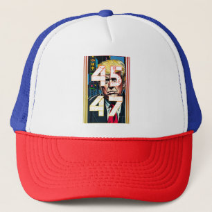 Casquette Trump 45 47 Portrait Pop Art