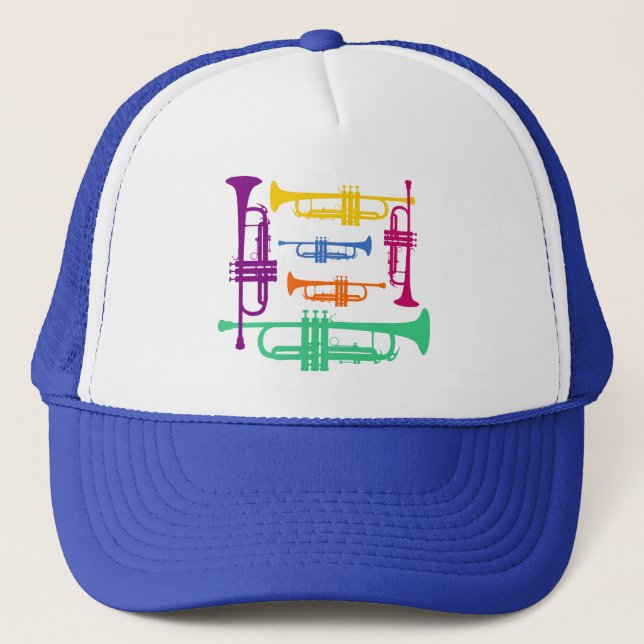 Casquette Trumpet Musique Multicolore Instrument Baseball (Devant)