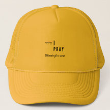 Casquette tucker jaune avec écriture chrétienne