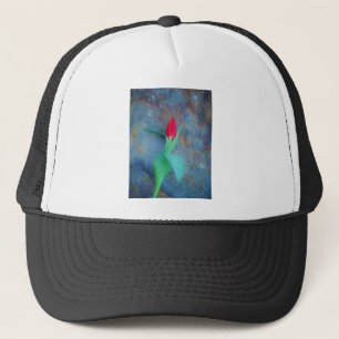 Casquette Tulipe rouge sur ardoise gris bleu