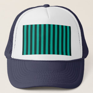 Casquette Turquoise Paon Rayures Verticales