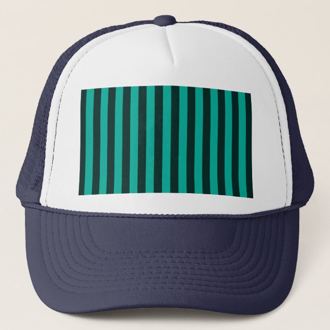 Casquette Turquoise Paon Rayures Verticales (Devant)