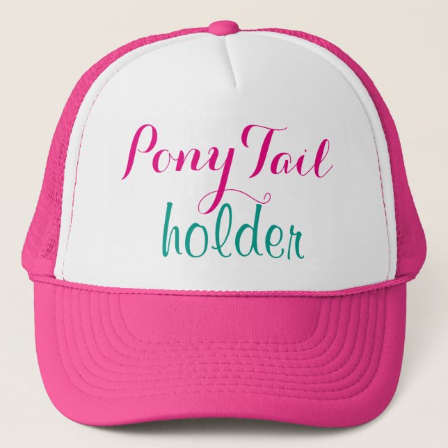 Casquette Turquoise rose moderne Ponytail Porte fille (Devant)