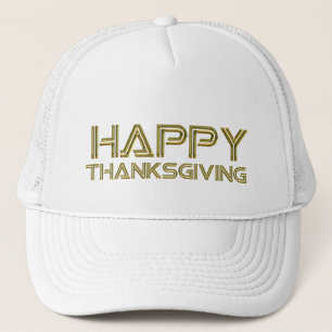 Casquette Typographie de l'or Bon thanksgiving White Elegant