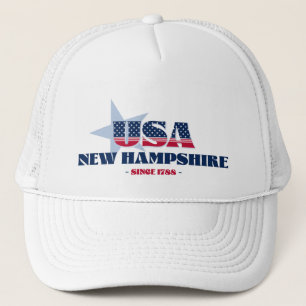 Casquette Typographie du New Hampshire Patriotique Chapeau d