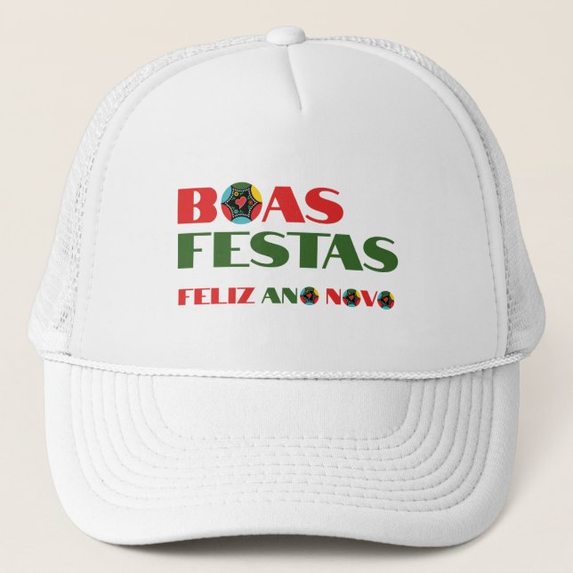 Casquette Typographie minimale Mode Noël portugais (Devant)