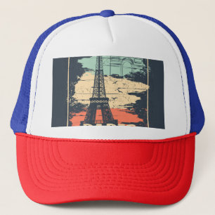 Casquette Typographie parisienne : affiche Eiffel abstraite.